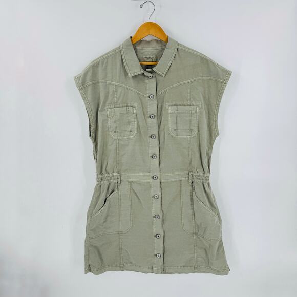 American Eagle Utility Shirt Dress Green Sleeveless Size XL NWT Missing Belt - Picture 1 of 6